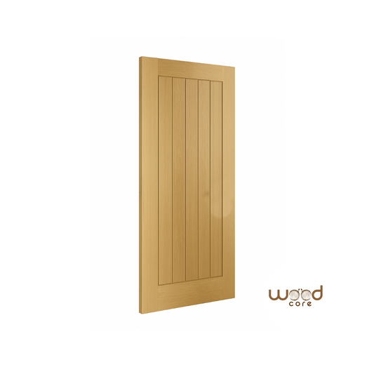 Oak Shaker cottage-style internal door WC3 - close-up grain detail