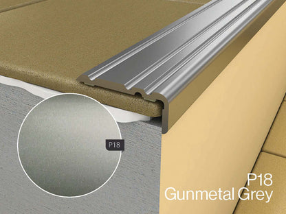 Edge floor profile in Gunmetal Grey