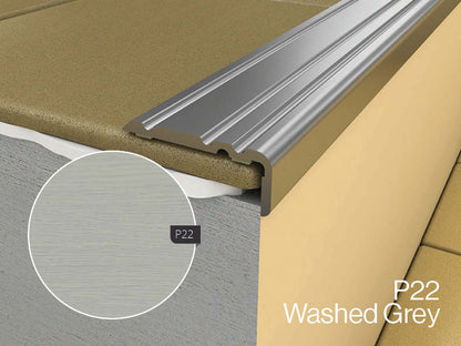 Edge floor profile in Washed Grey