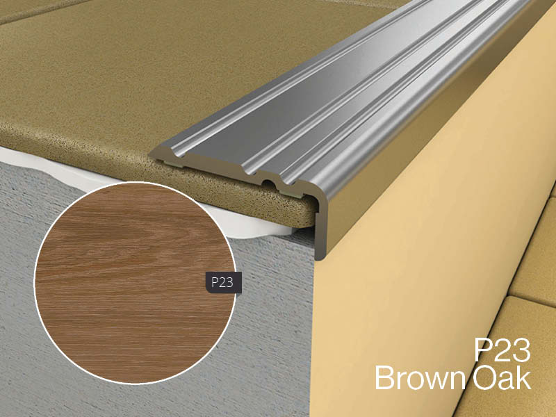 Edge floor profile in Brown Oak