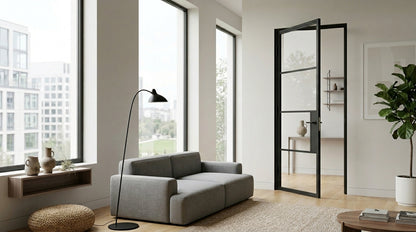 Steel Black Modern Internal Clear Glass Door Hamburg