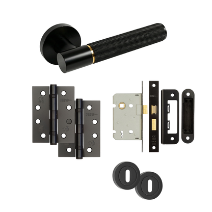 Paris Black and Gold Door Handle Bathroom Set