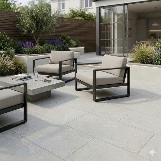 Quartz Light Grey Outdoor Porcelain Tiles & Paving