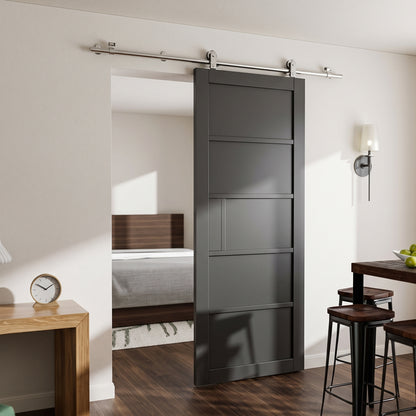 Stainless Steel Sliding Door Rail Kit in silver finish, 2m single door track