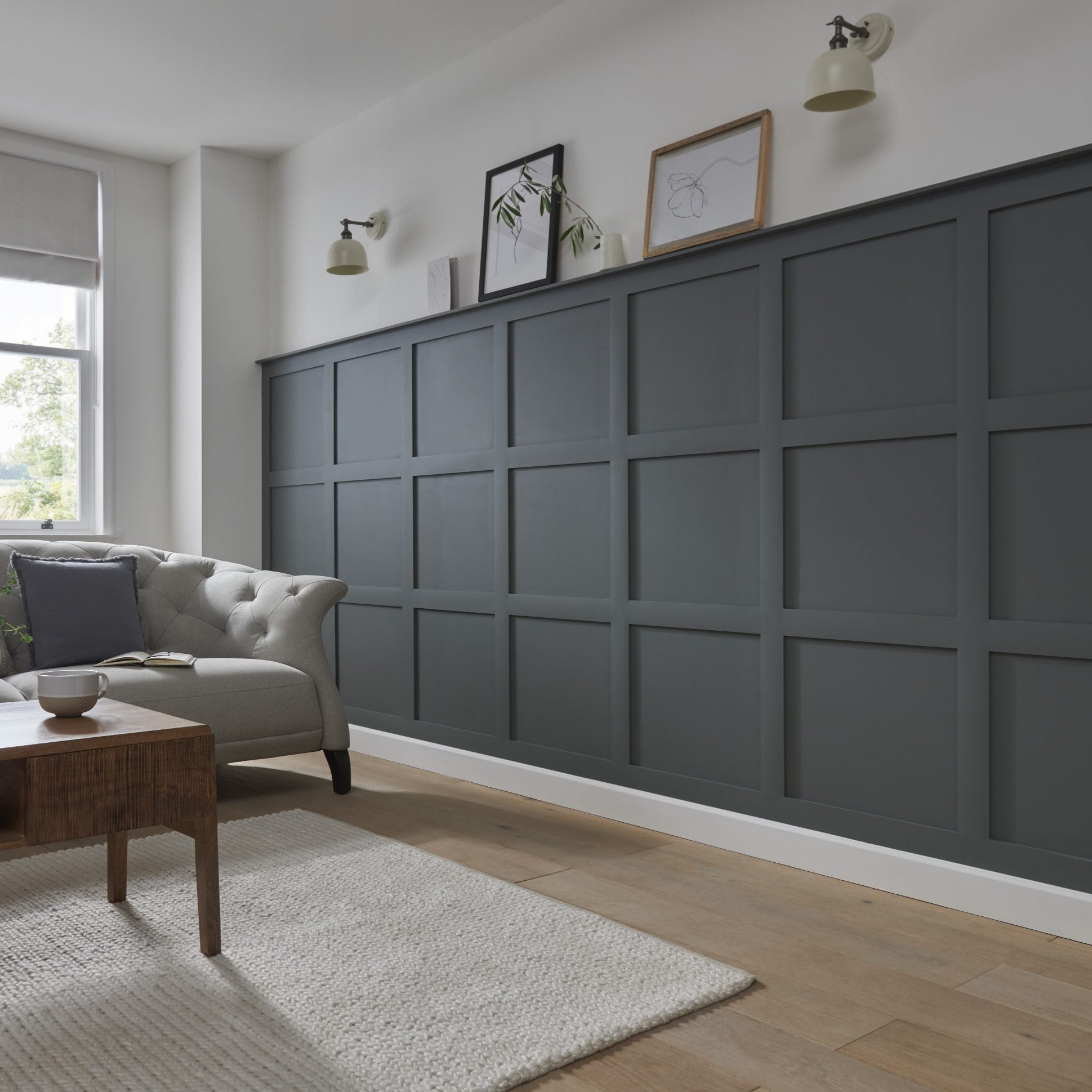 Shaker style square edged wall panelling - main image