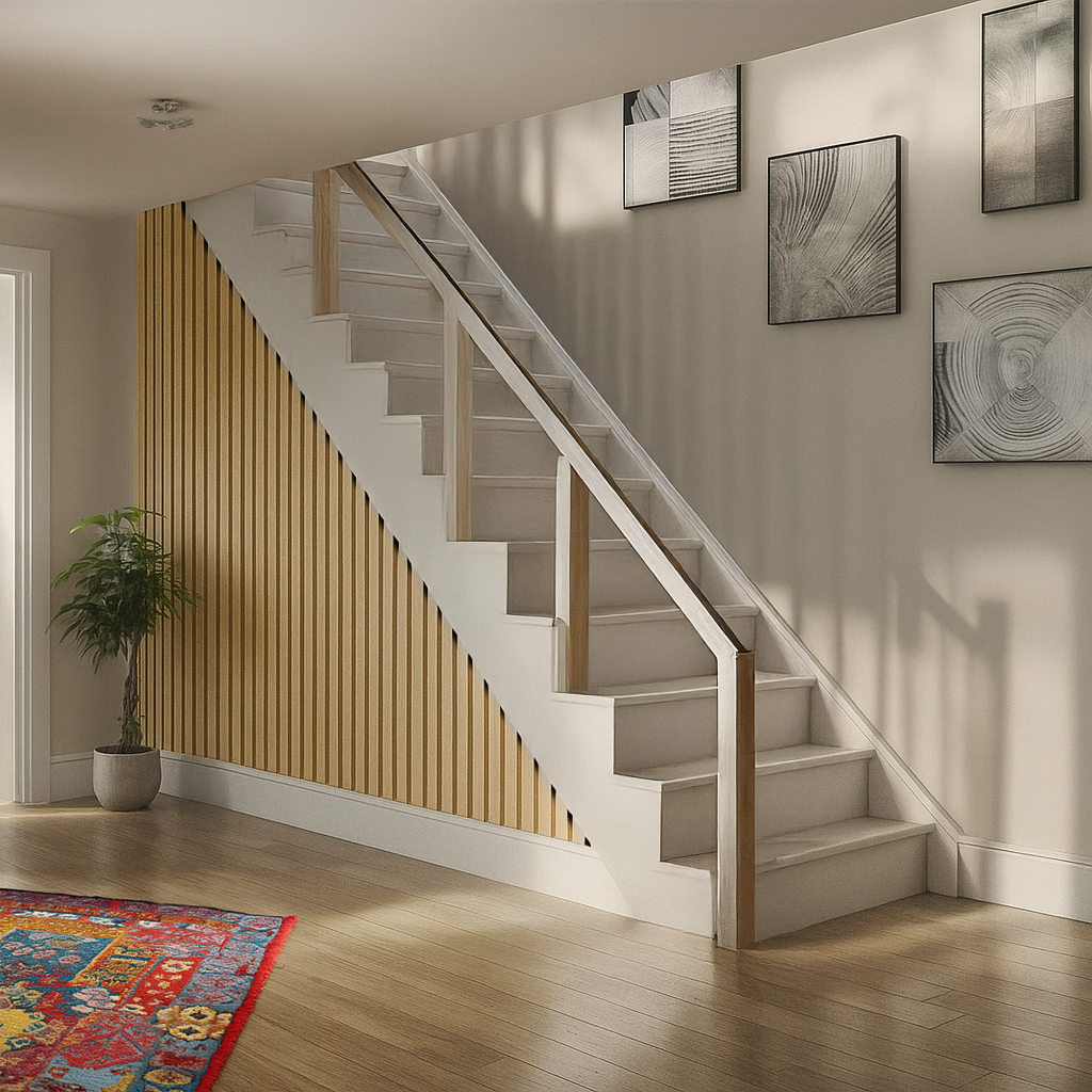 Slat Acoustic Wall Panelling Oak Black Felt Melamine