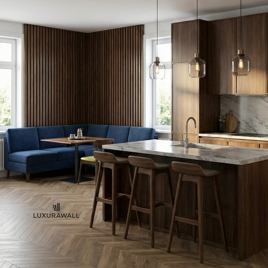 Slat Acoustic Wall Paneling Teak