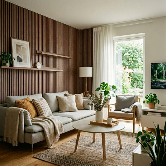 Slat Acoustic Wall Paneling Walnut