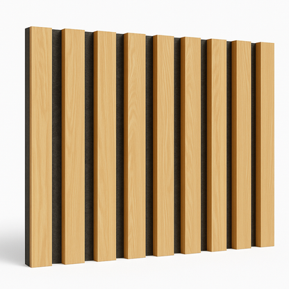 Slat Acoustic Wall Panelling Oak Black Felt Melamine