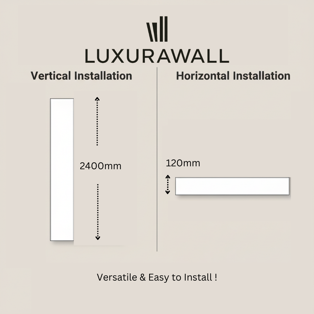 Slatted wall paneling - measurements diagram