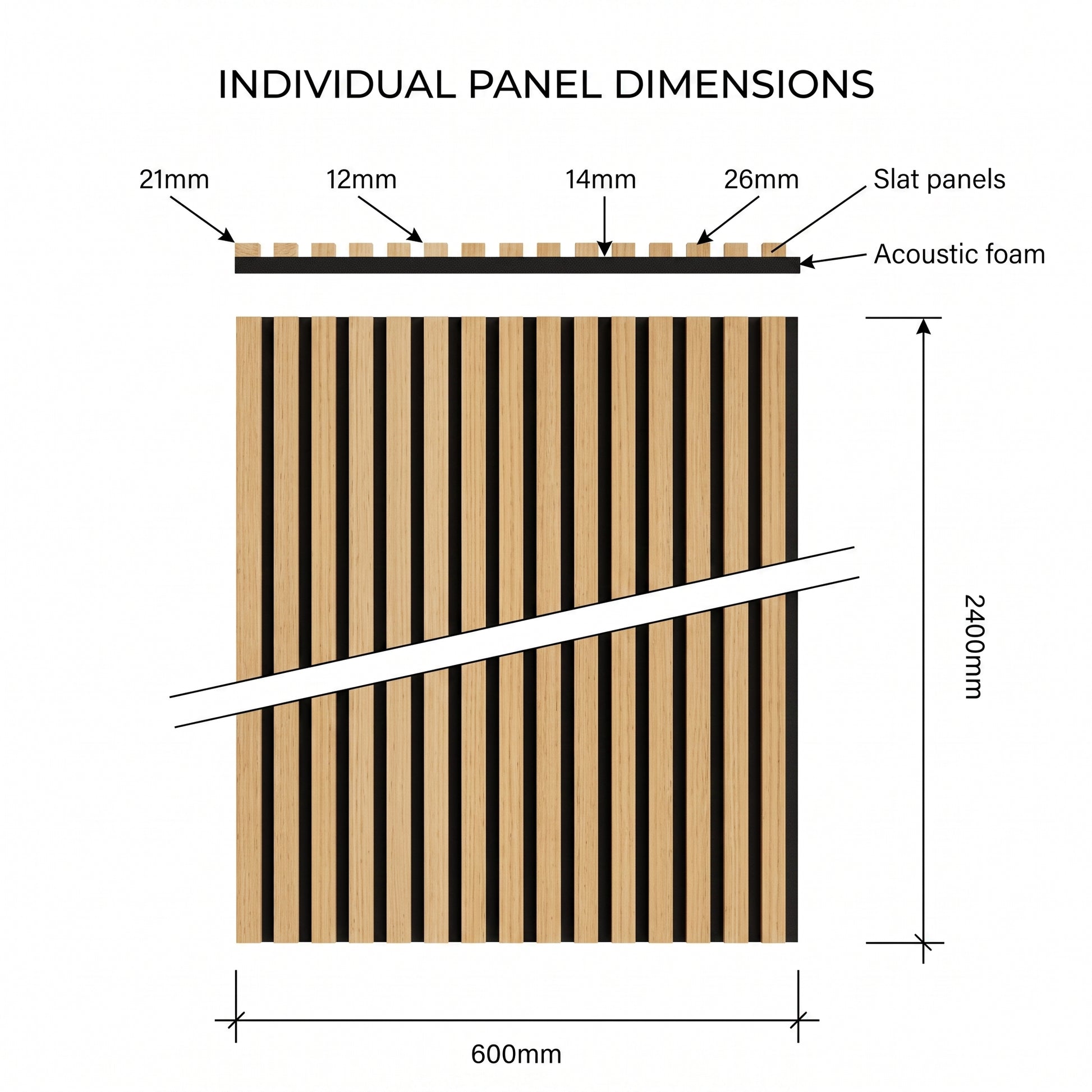 Slatted Acoustic Panel Diagram 