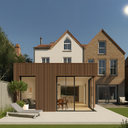 Composite slatted cladding oak black inlet - product photo