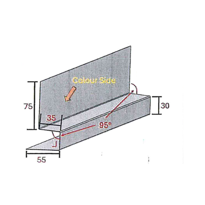 Standing seam steel cladding profile trim - soffit support