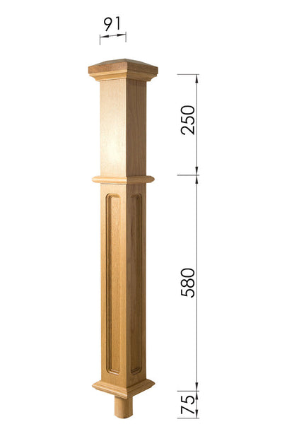 Box newel post - long square