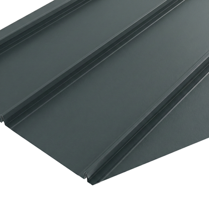 Standing seam steel wall and roof cladding - anthracite