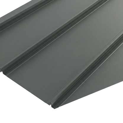 Standing seam steel wall and roof cladding - slate grey
