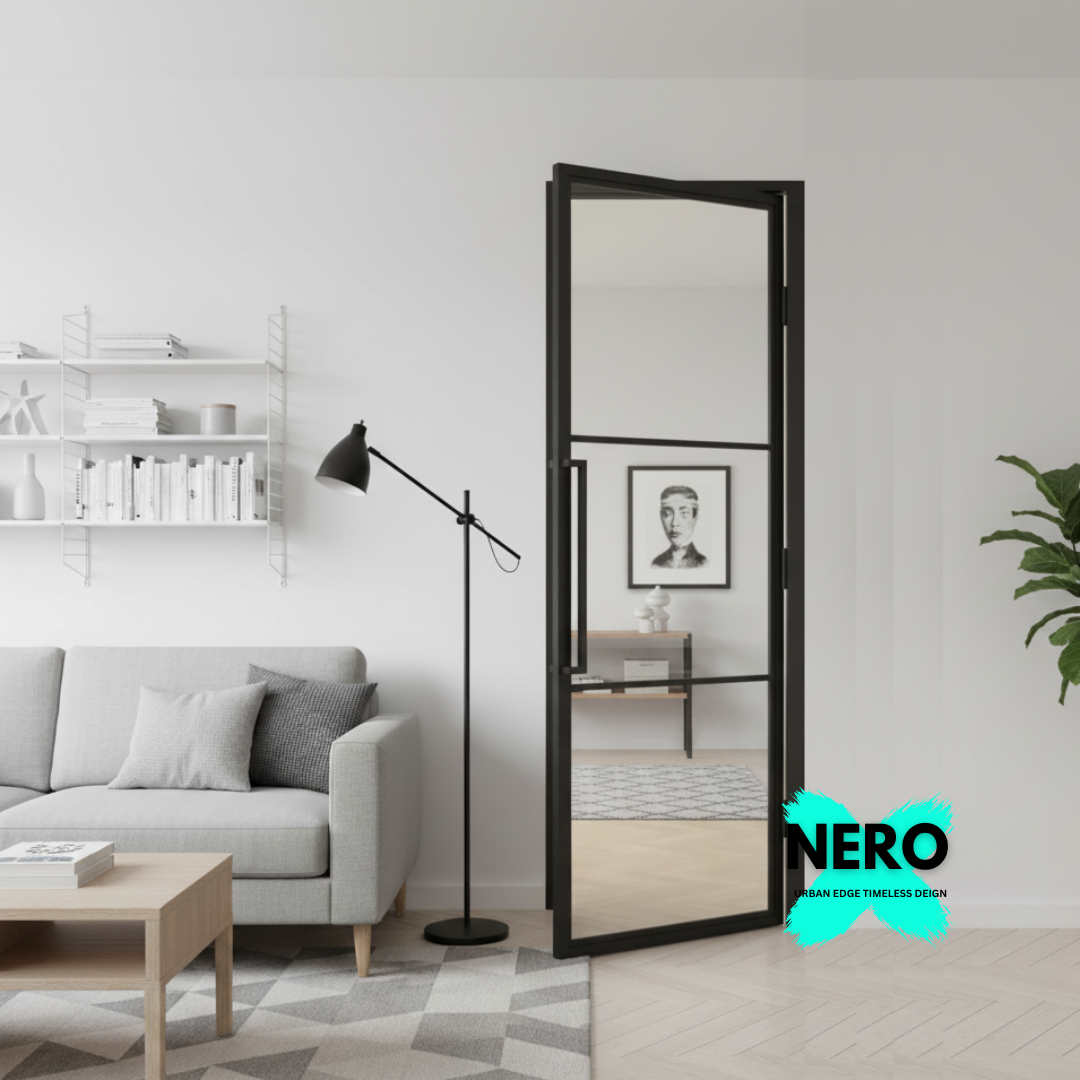 Steel black Crittall-style internal glass door - Lisbon
