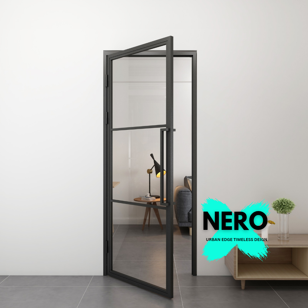 Steel Black Crittal Style Modern Internal Glass Door Lisbon