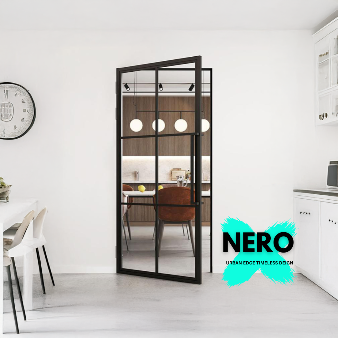 Steel Black Crittal Style Internal Door Porto