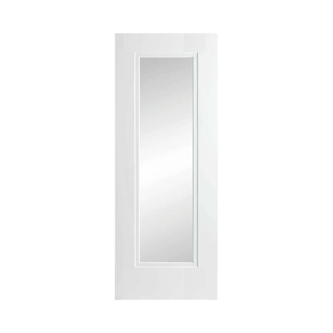 Stepped Molding White Primed Internal Wooden Door WC21 Clear Glass