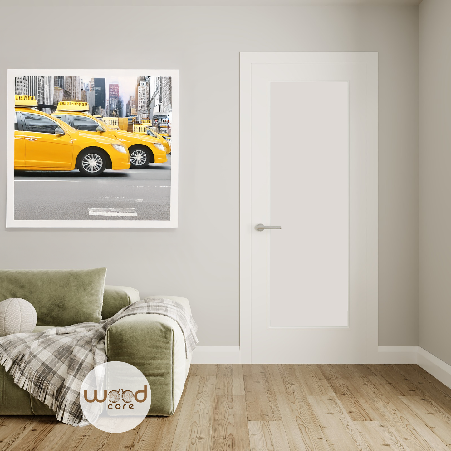 Stepped Moulding White Primed Internal Wooden Door WC21