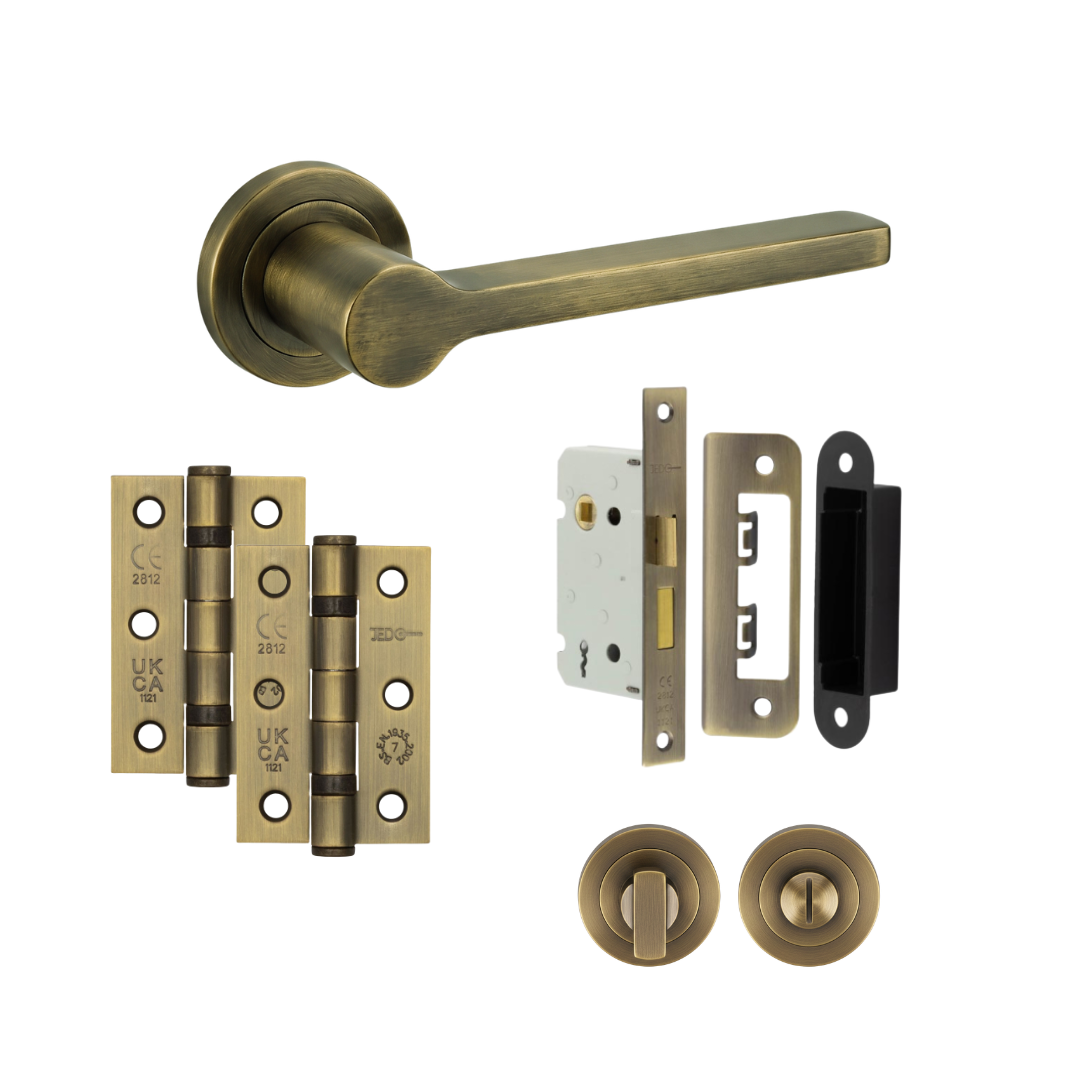 Stockholm Antique Brass Door Handle