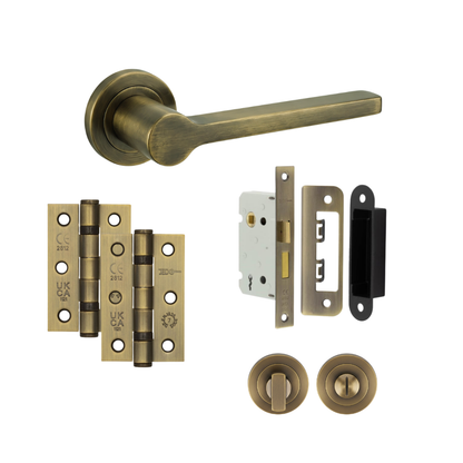 Stockholm Antique Brass Door Handle