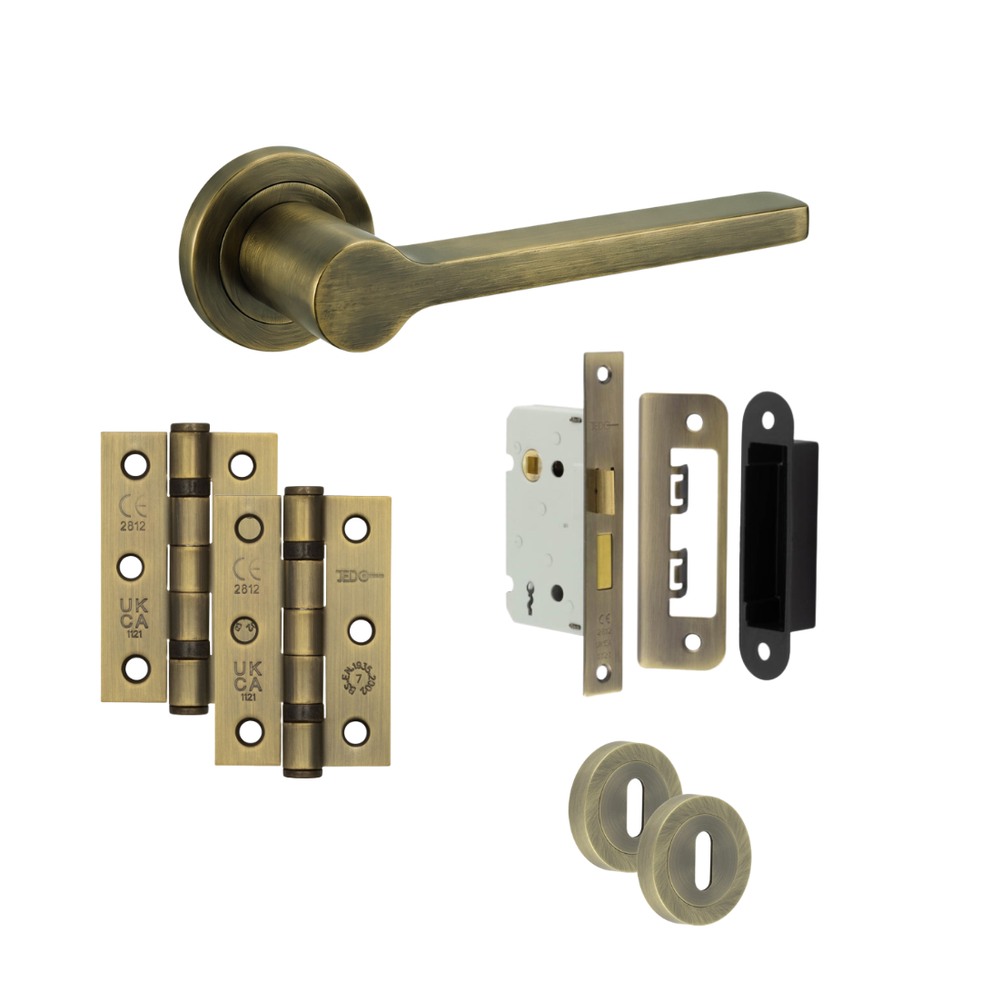 Stockholm Antique Brass Door Handle