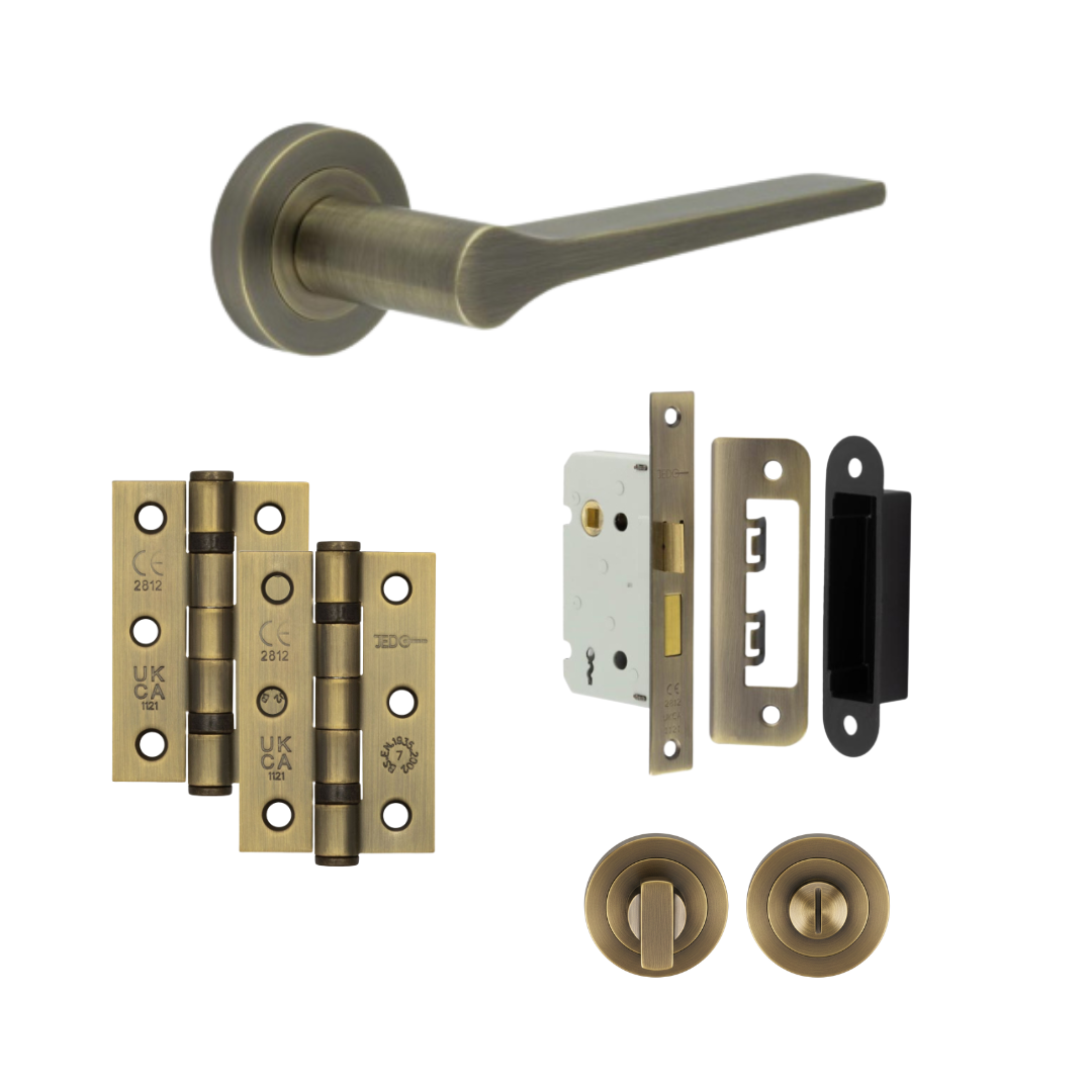 Stockholm Door Internal Antique Brass Handles