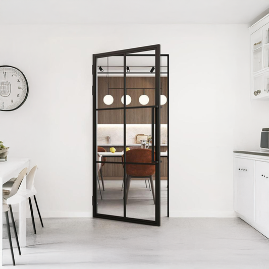 Steel Black Modern Internal Glass Doors ST12