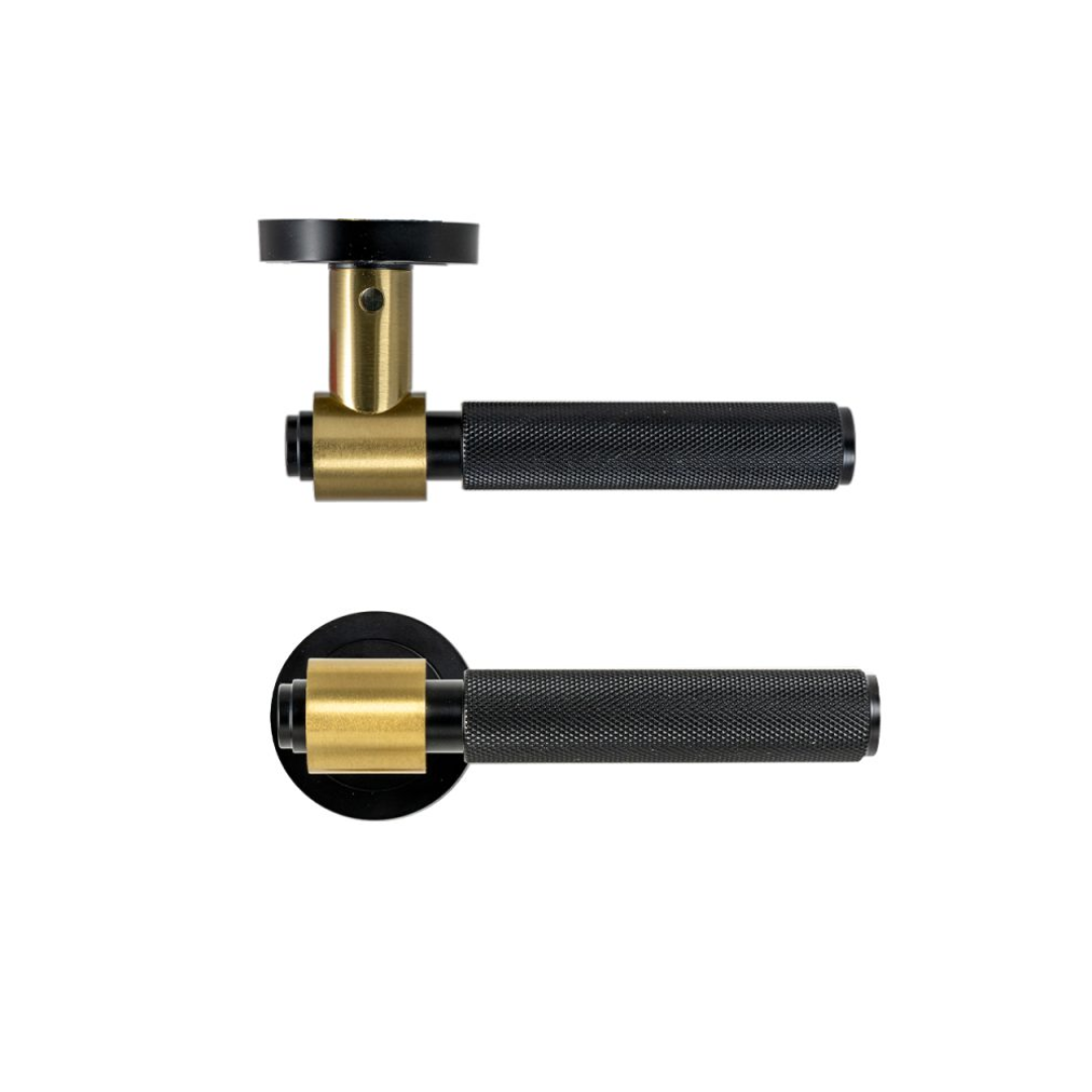 Torino Matt Black/Brass Internal Door Handle Sets