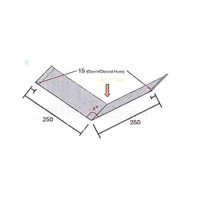 Standing seam steel cladding profile trim - valley