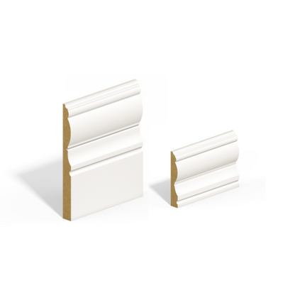 Victorian primed skirting and architrave