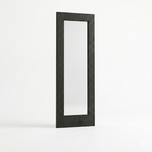 WC15GC Clear Glass Black Brushed Oak Internal Door