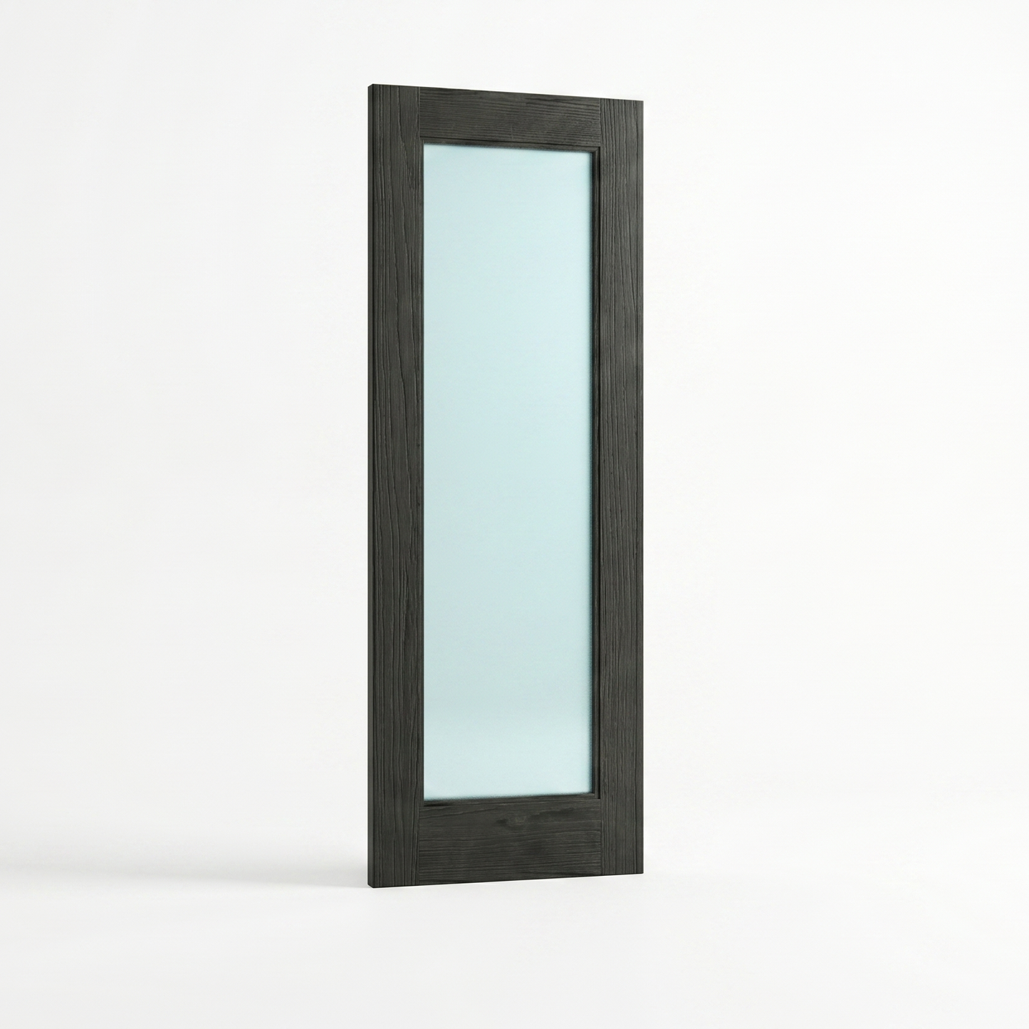 WC15GF Frosted Glass Black Brushed Oak Internal Door