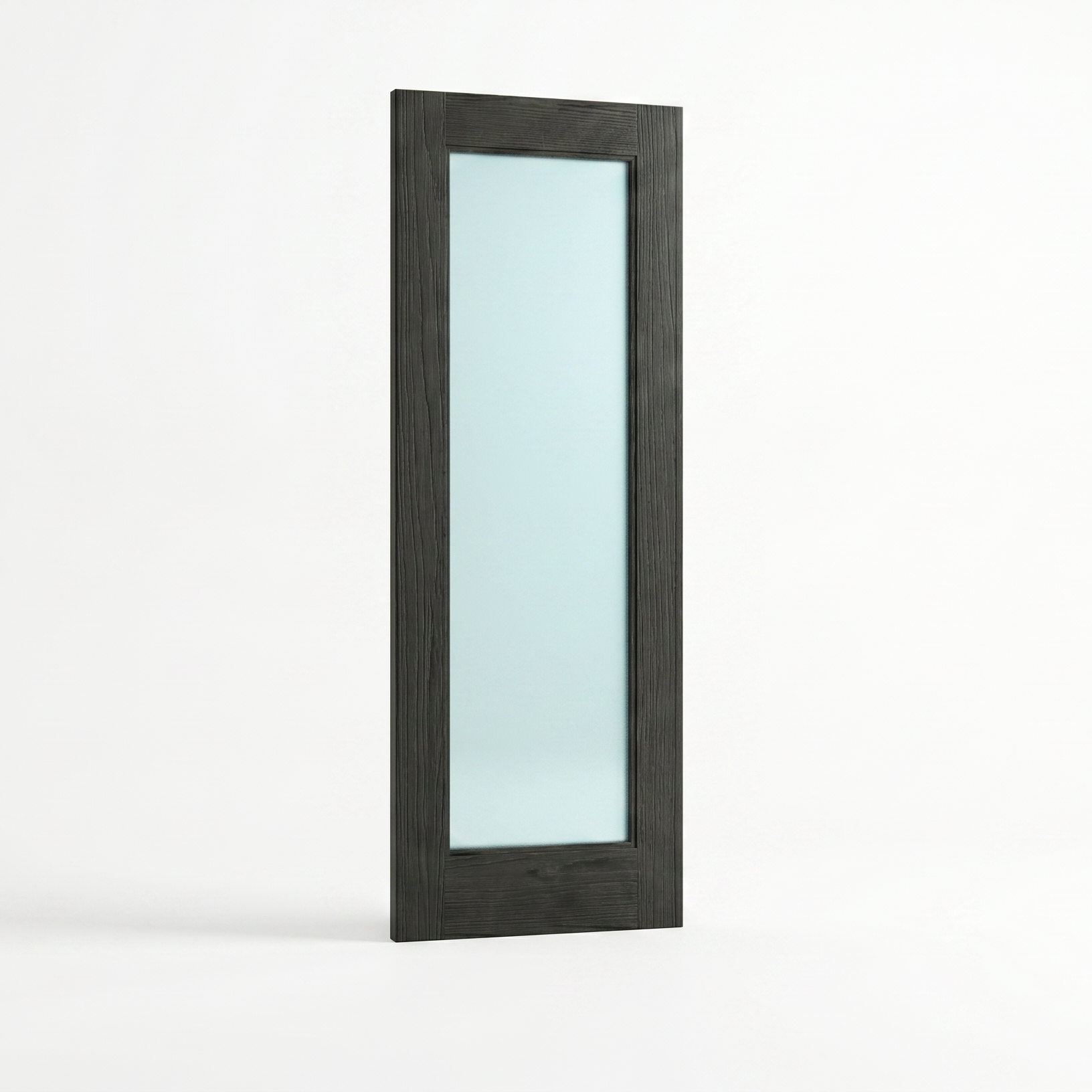 WC15GF Frosted Glass Black Brushed Oak Internal Door