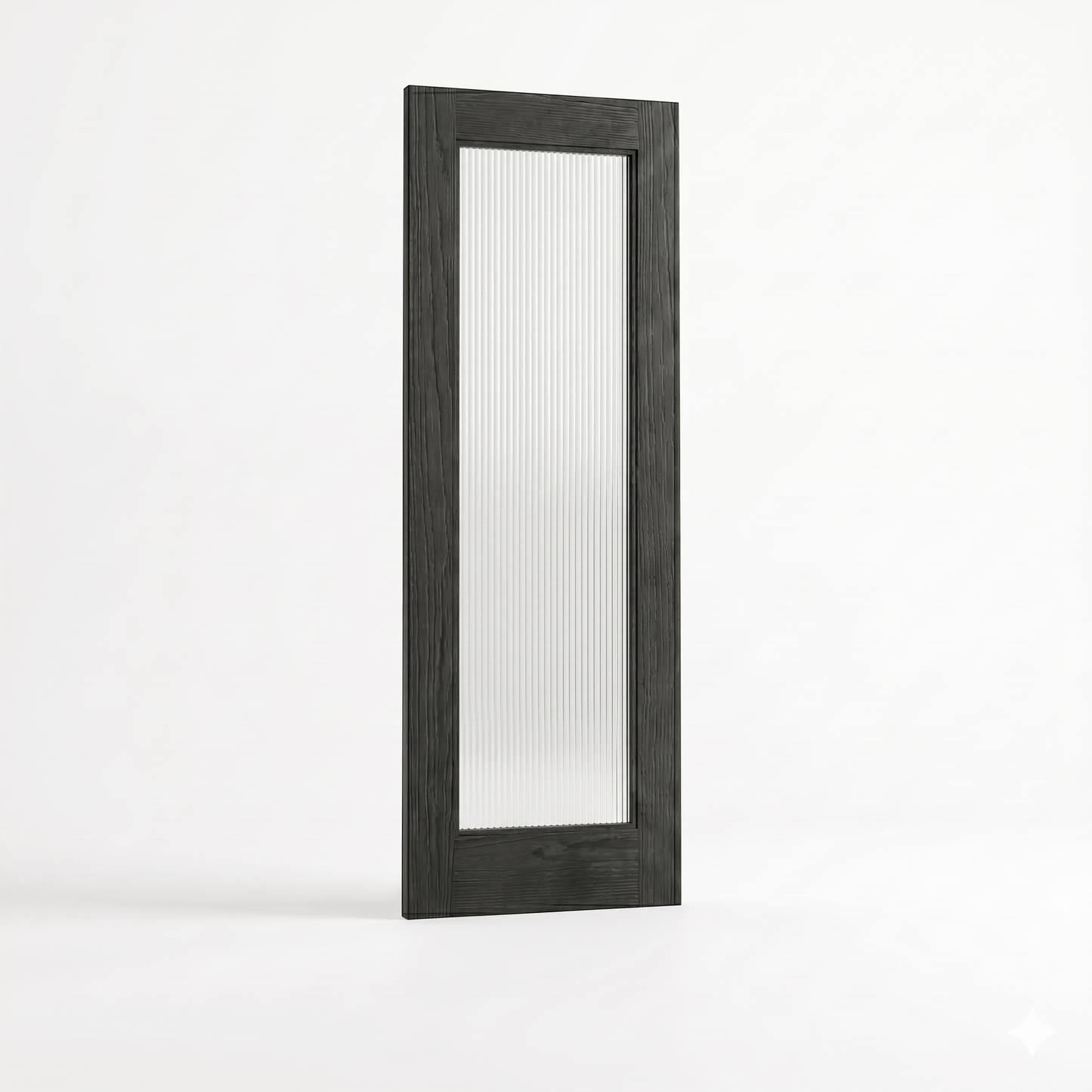 WC15GR Reeded Glass Black Brushed Oak Internal Door