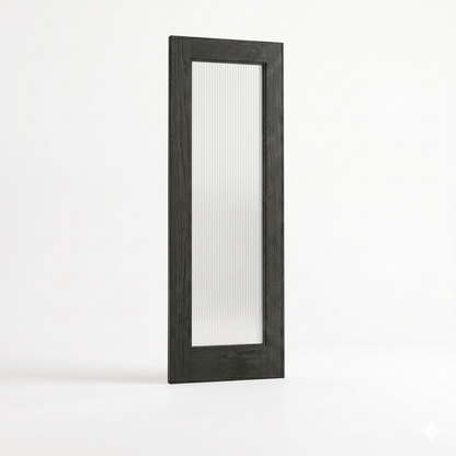 WC15GR Reeded Glass Black Brushed Oak Internal Door