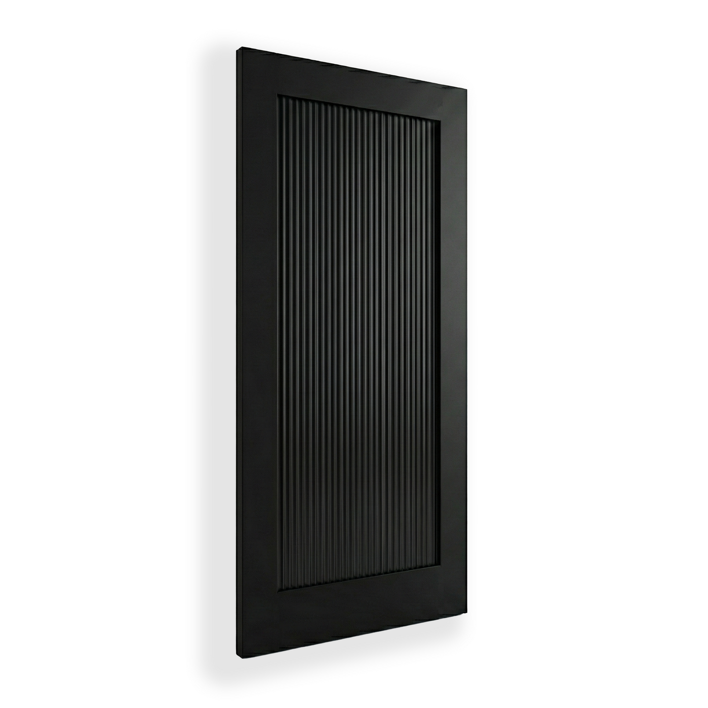 WC15SR black Shaker fluted door, close-up