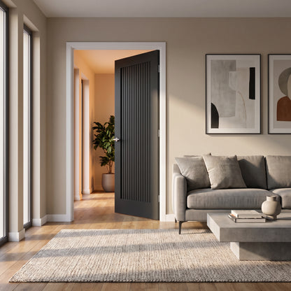WC15SR Black Shaker Internal Door — Fluted