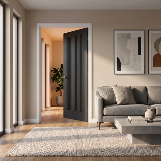 WC15SR Black Shaker Internal Door — Fluted