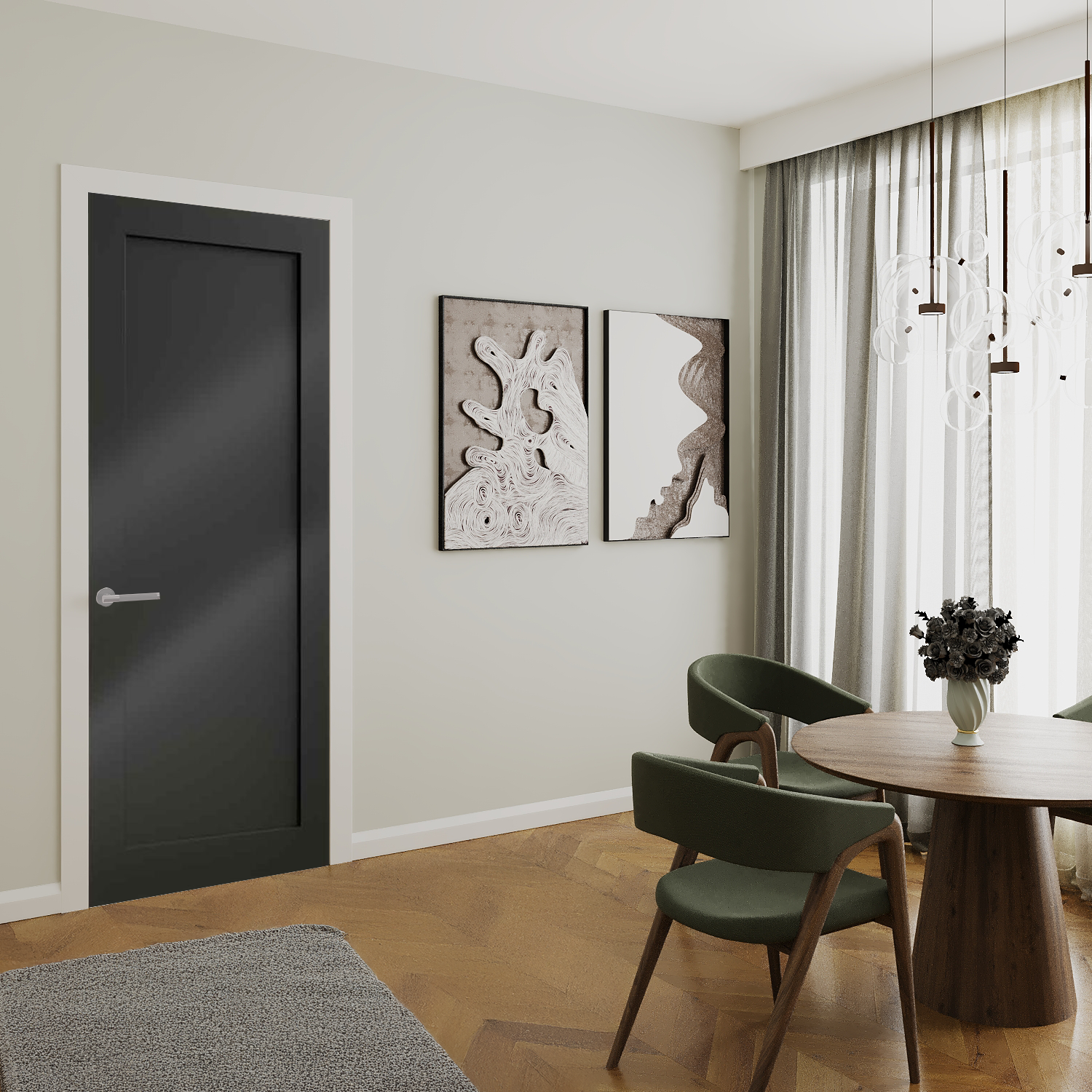 Black Shaker Premium Primed Internal Door WC15