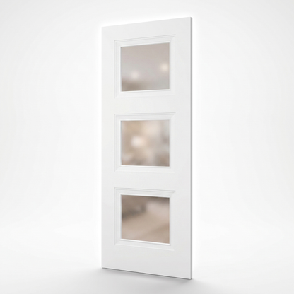 WC16GF 3 Panel Victorian Style Frosted Glass White Internal Door Lifestyle