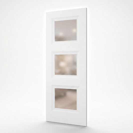 WC16GF 3 Panel Victorian Style Frosted Glass White Internal Door Lifestyle