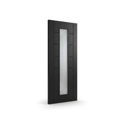 WC19GF black internal door with frosted glass