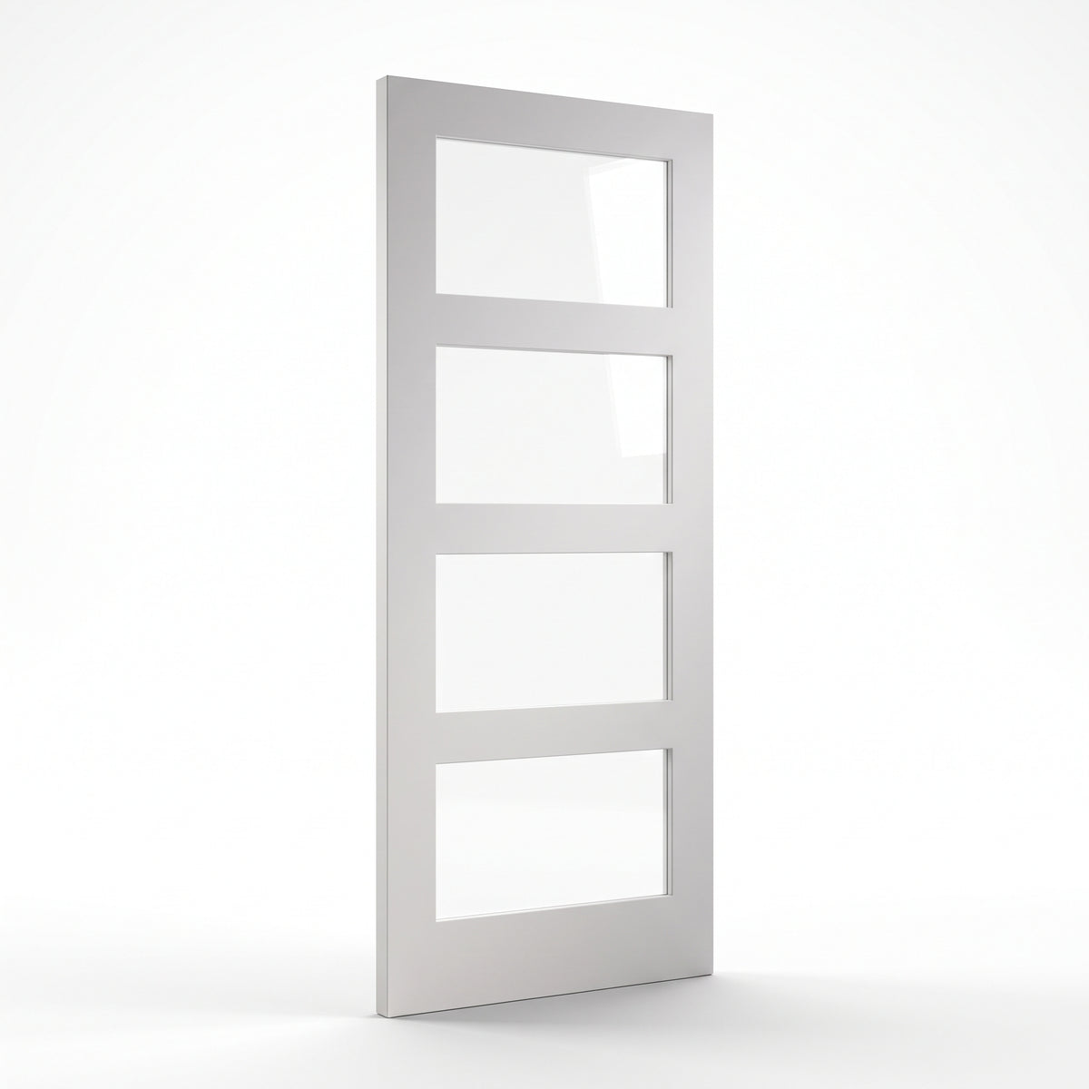 WC31GC 4 Panel Shaker Clear Glass White Internal Door