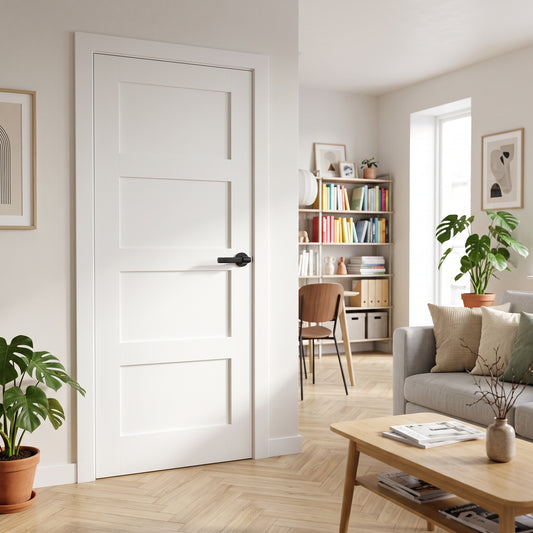 WC31 4 Panel Shaker White Internal Door Lifestyle Image