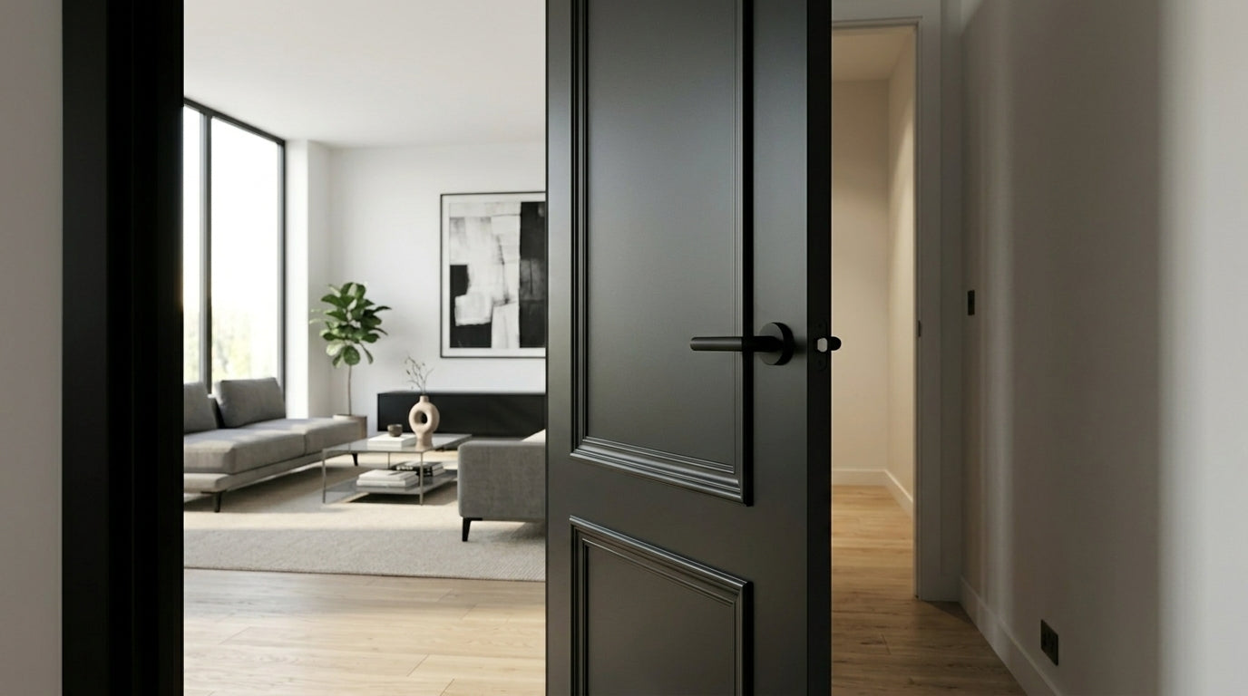 2 Pannel Solid Black Door