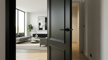 2 Pannel Solid Black Door