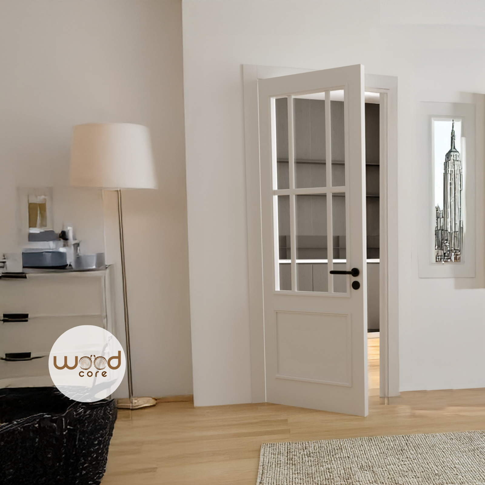 WC35GBC 2 Panel Victorian Style White Internal Door